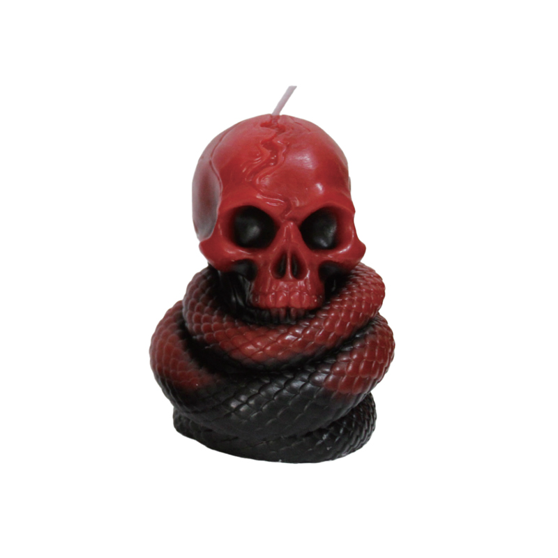 Lilin tengkorak gradien hitam dan merah
