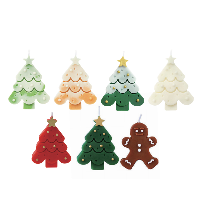 Lilin manusia kue jahe pohon Natal