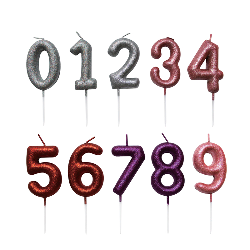 Lilin digital berkilauan warna-warni