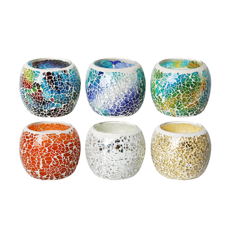 Lilin cangkir aromaterapi kaca mosaik